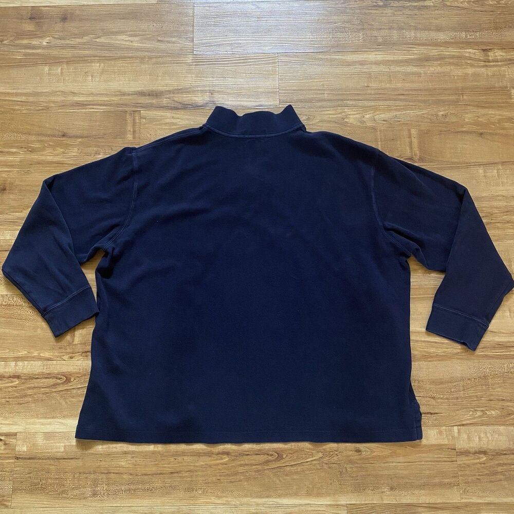 Polo Ralph Lauren Mens 2XB Navy Blue Estate Rib 1/4 Zip Sweater Preppy Pony Logo - Picture 8 of 16
